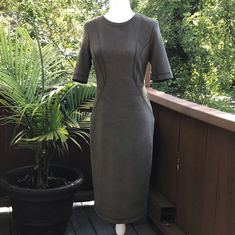 LEVEL 99 Suede-Like Bodycon Dress